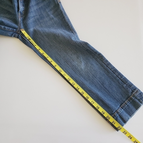 7030 * Seven7 Crop Embroidered Pocket Jeans Medium Wash Denim Size 28 - Picture 10 of 11
